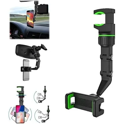 Multifunctional Car Phone Holder Mount Rearview Mirror