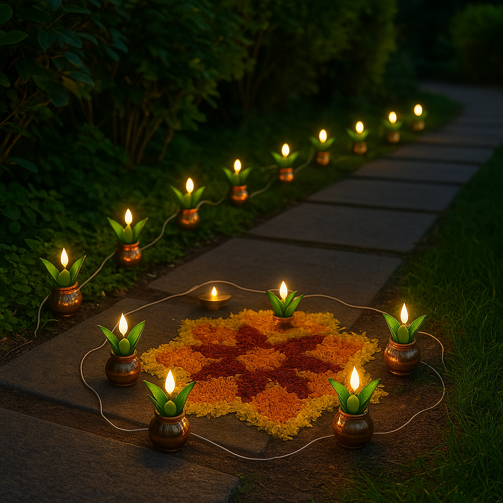 Kalash LED String Lights – Traditional Festive Decor with Warm Golden Glow