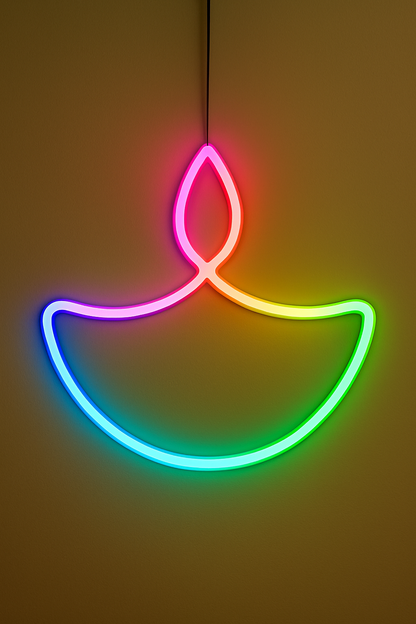 Multicolour Neon Diya LED Light