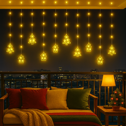 Warm White Christmas Curtain Light