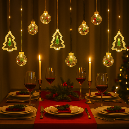 5+5 Ball and Tree Warm White Christmas LED Decorative Lights