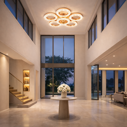 LED Crystal Ring Jhumar — 500mm (20 inch)