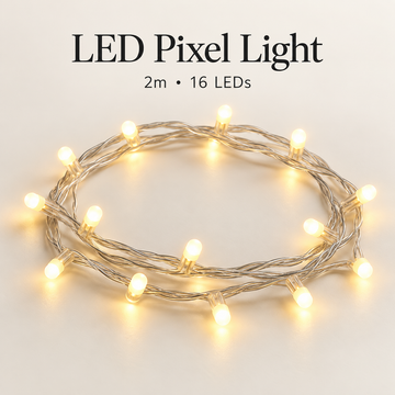 2m  16 LED Pixel Light for Decoration for Home 4 Mtr Warm White Waterproof Decorative Lights for Festival, Birthday, Wedding, Party for Home, Patio, Lawn, Restaurants