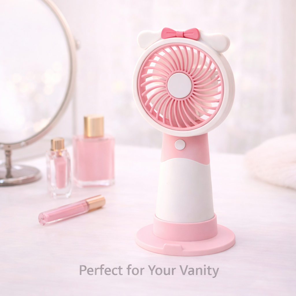 Cute Portable Charging 3 Speed Mode Fan with Desk Stand