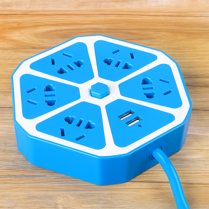 6-Port USB Socket with Cable Charging Pad Dock