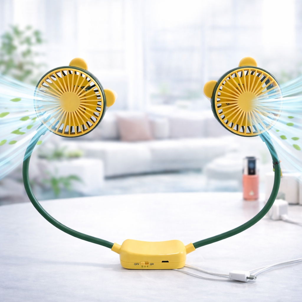 COOLORA Fan – Hands-Free Neck Cooling Fan with Dual Speed Modes, Rechargeable Portable Summer Fan