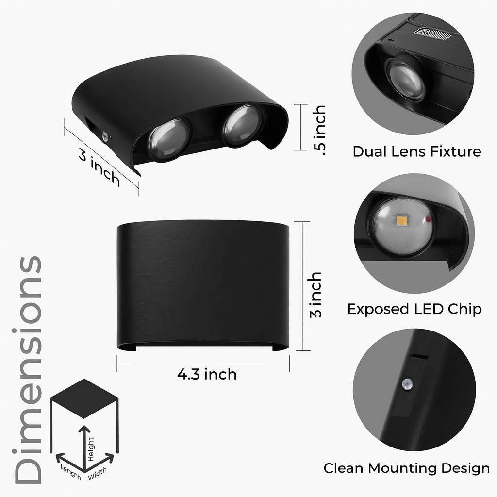 4W Warm White LED Up-Down Wall Sconce