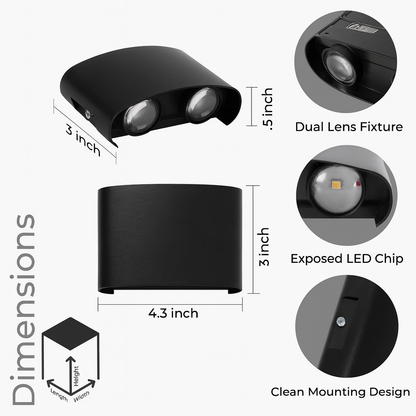 4W Warm White LED Up-Down Wall Sconce