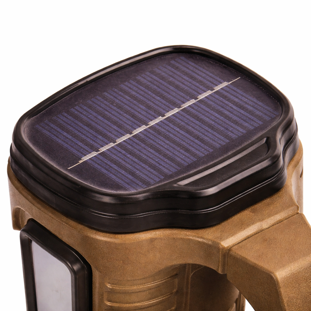 Solar Rechargeable LED + COB Lightweight Torch Light