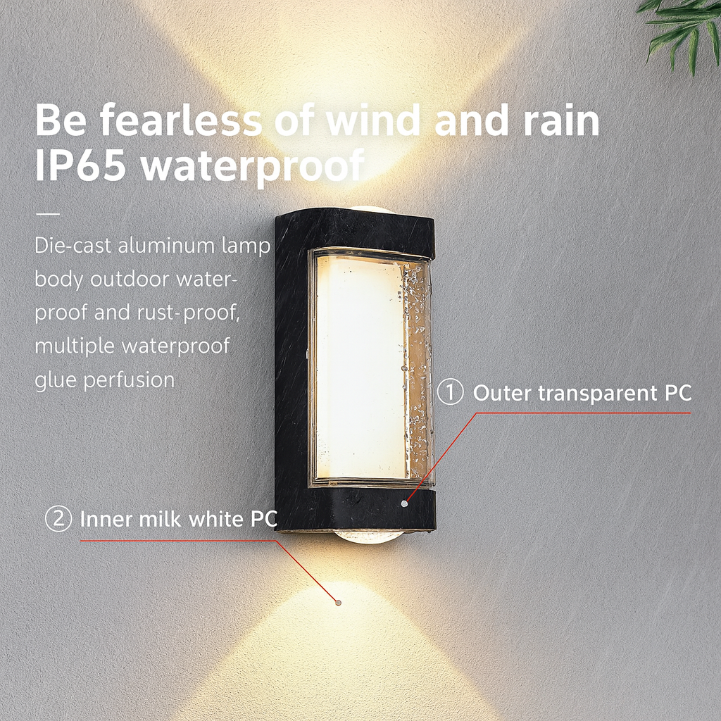 4W Matt Black LED Wall Light – Warm White