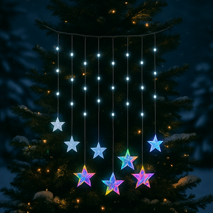 Multicolor Glowing Star Curtain Lights