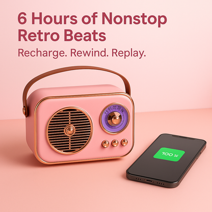 SonicOrb RetroWave 15W Bluetooth Speaker Deep Bass