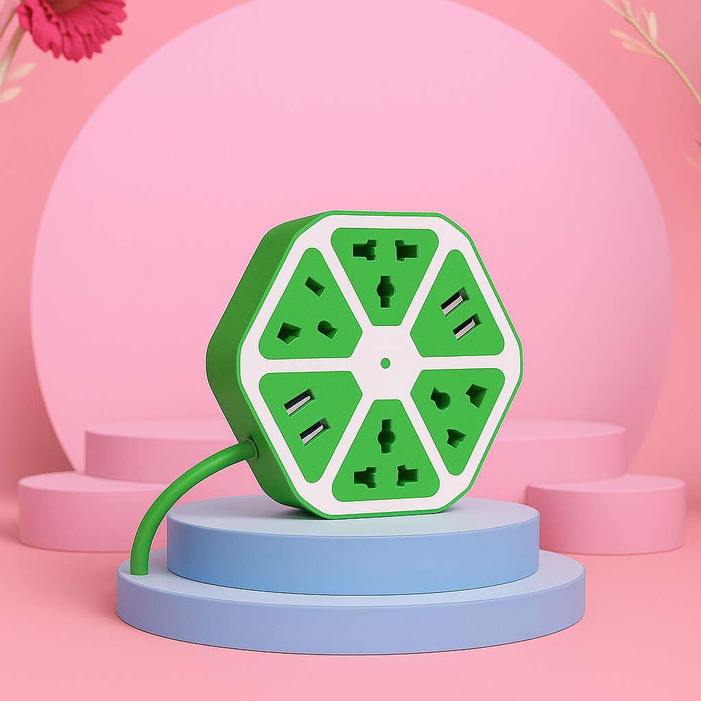 6-Port USB Socket with Cable Charging Pad Dock