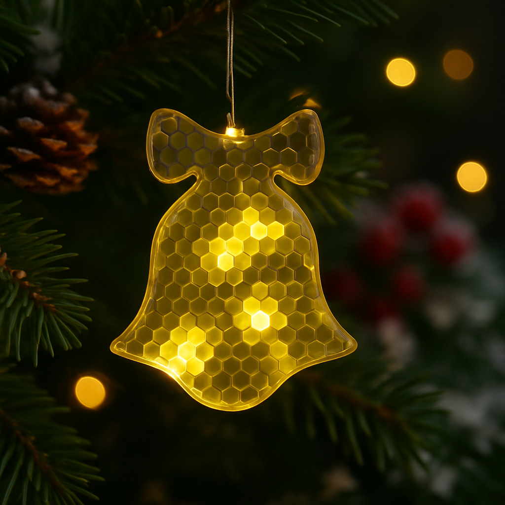 Warm White Christmas Bell Curtain Lights