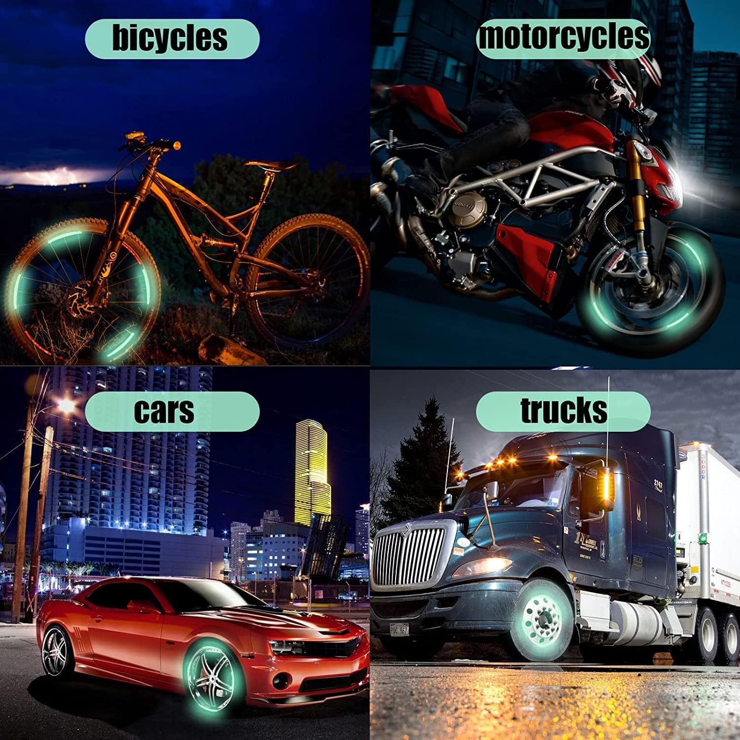 Luminous Wheel Rim Stickers 20pcs for Cars