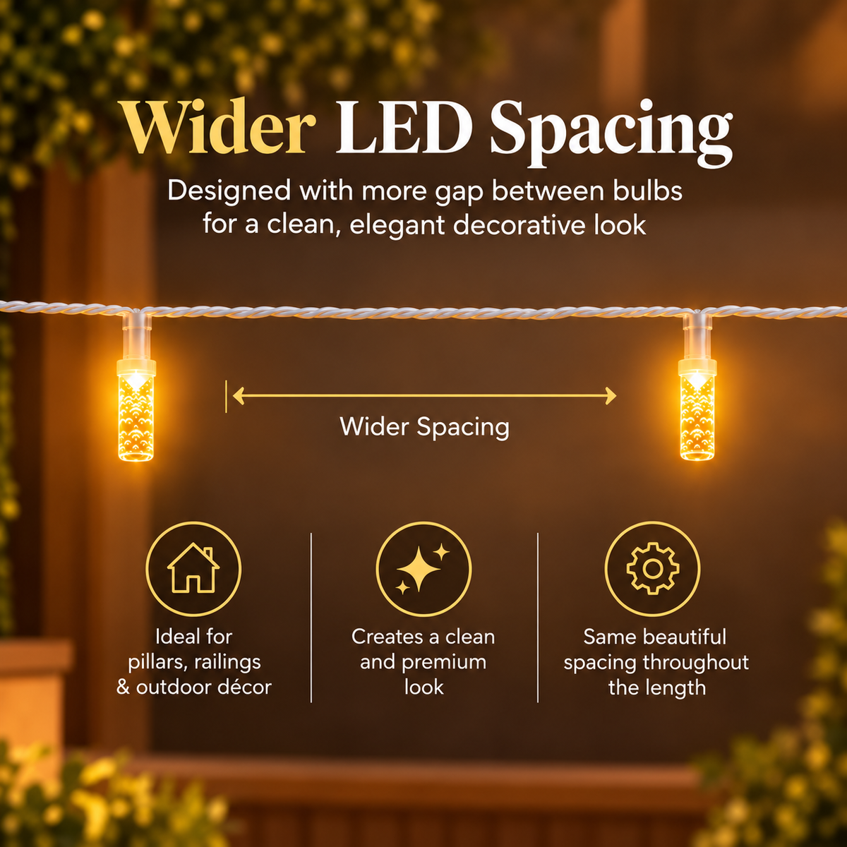 Warm Yellow Decorative Festival String Lights – 20M & 30M