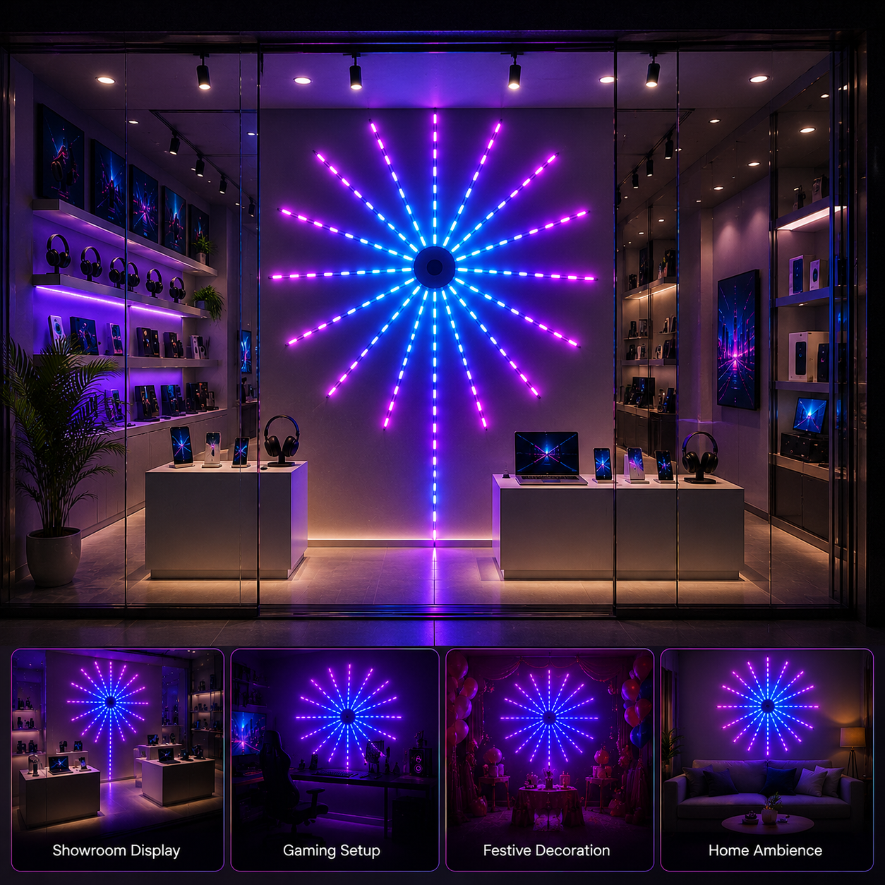 RGB Firework LED Strip Light with Multiple Modes