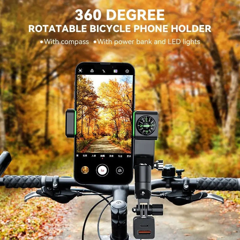 GRIP360 LED Bike Phone Holder 360 Rotation