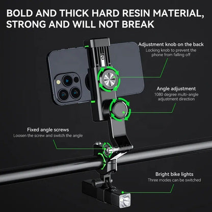 GRIP360 LED Bike Phone Holder 360 Rotation