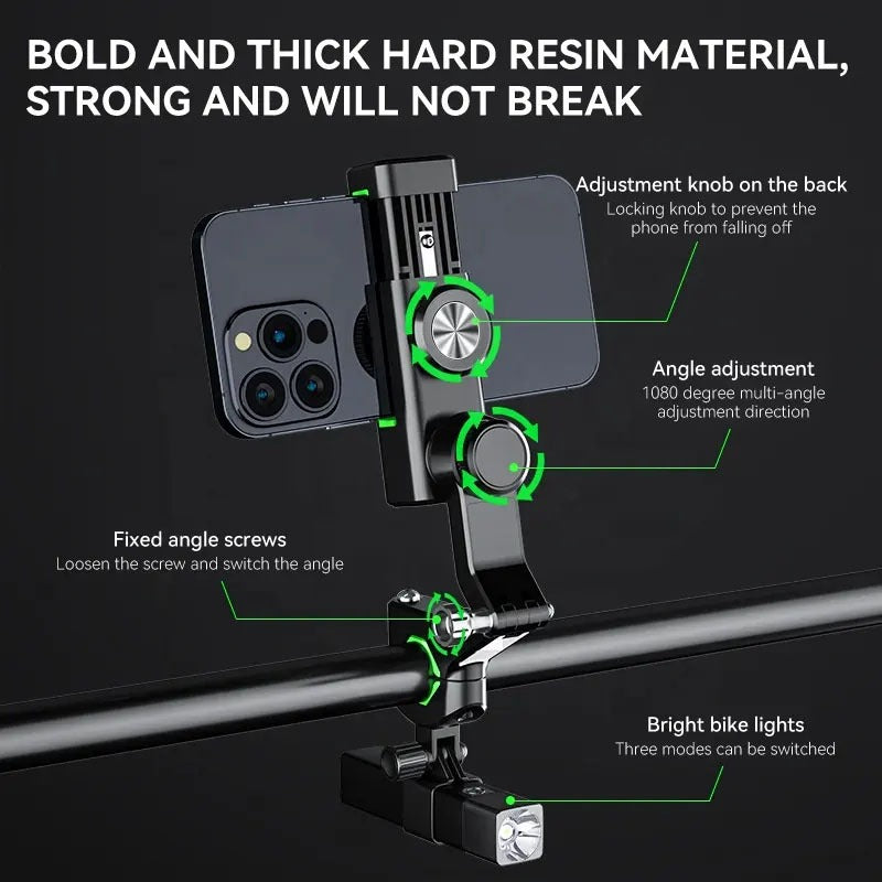 GRIP360 LED Bike Phone Holder 360 Rotation