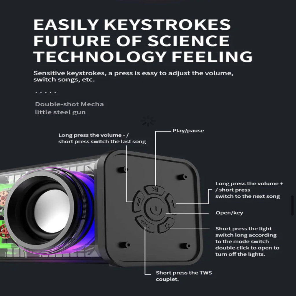 LuxBeat 10W Speaker Heavy Bass RGB Mood