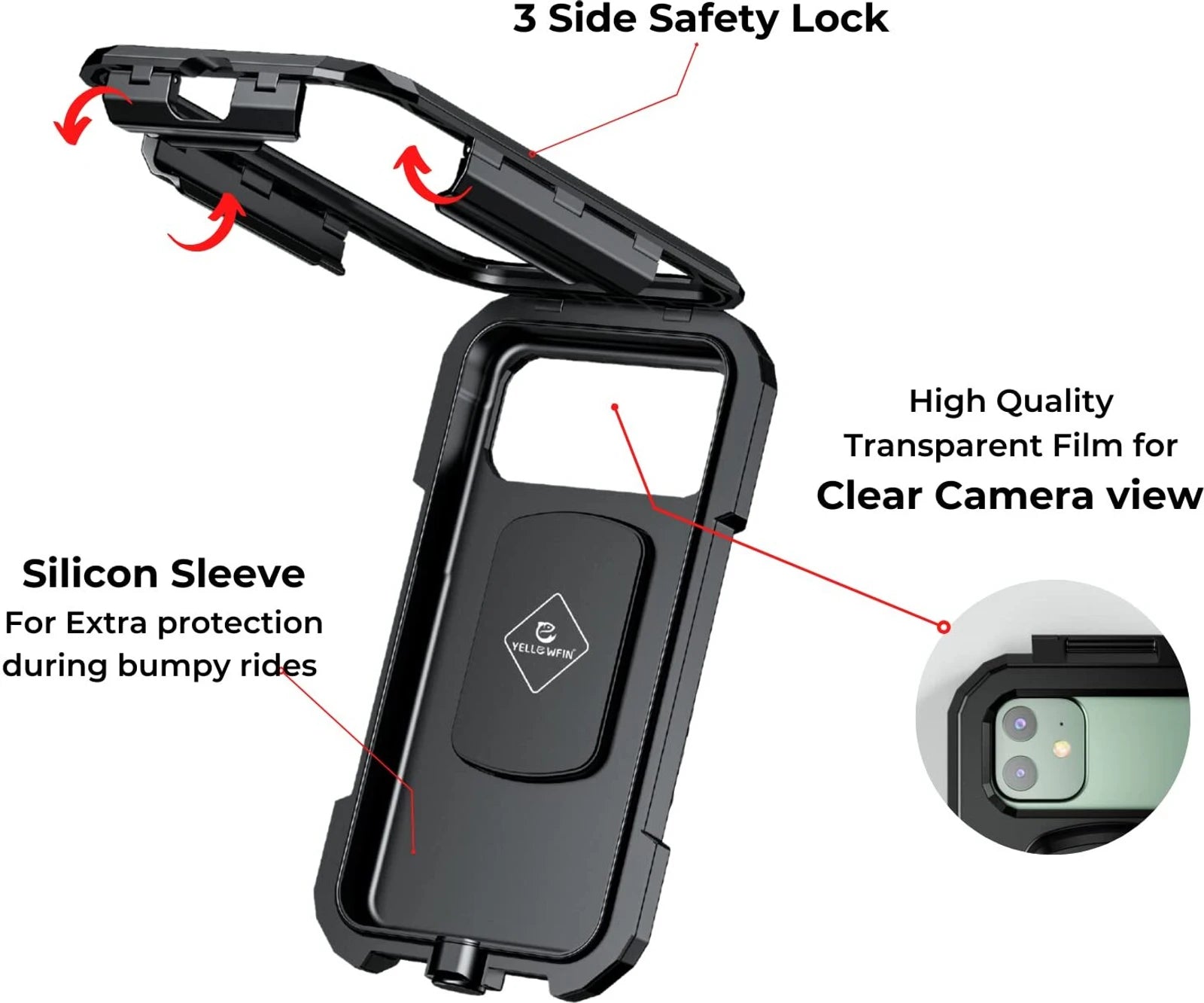 Grip Lock Pro Waterproof Phone Mount 360° Rotation GPS / Mobile Holder - For Bike / Scooter