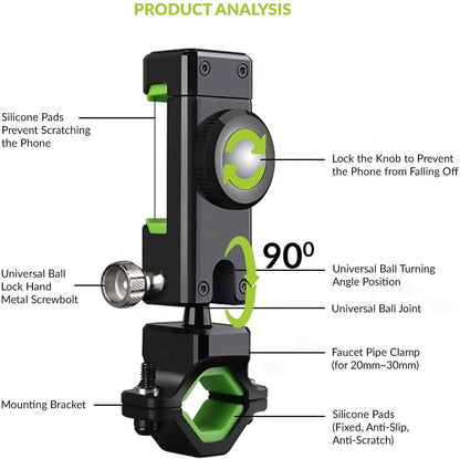 GRIP360 LED Bike Phone Holder 360 Rotation