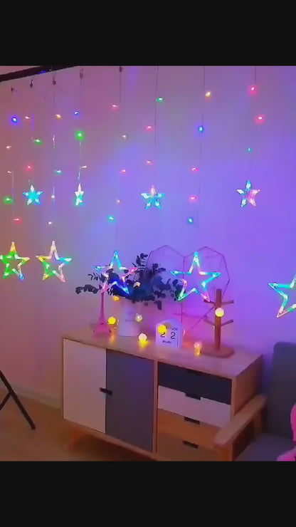 Festive Fantasy 25m Multicolored Star Curtain