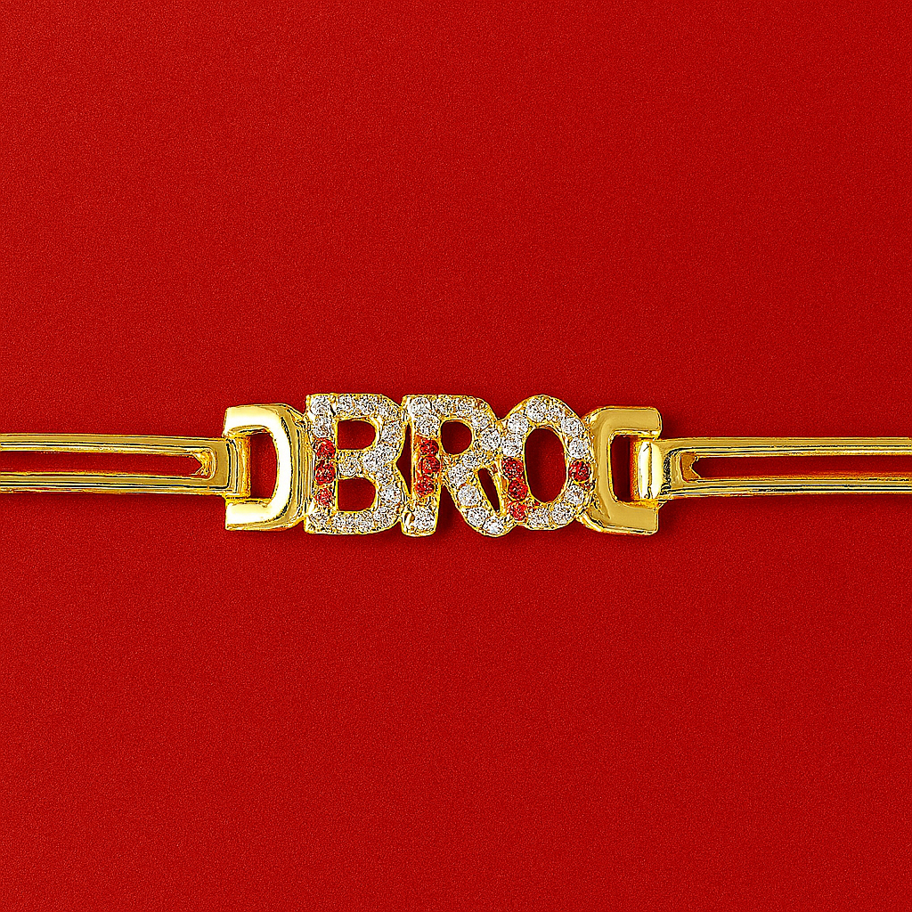 Bro Bling – Elegant Rakhi Bracelet with Crystal Bro Letters