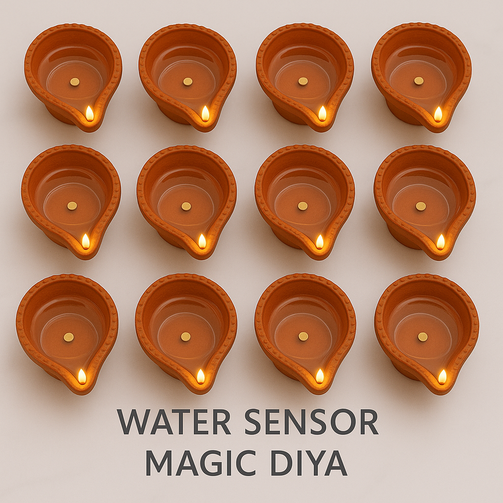 Flameless LED Diya Candles – Pack of 12