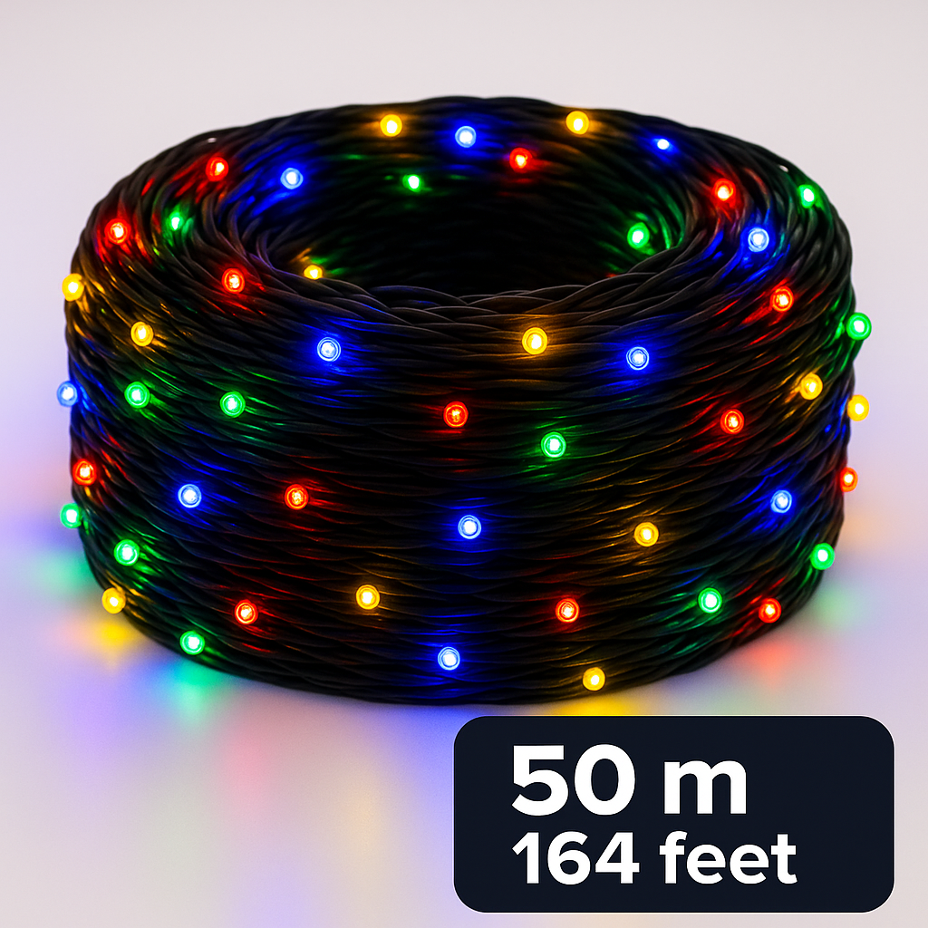 50m RGB Color Changing LED Festival Lights