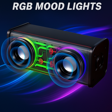 LuxBeat™ 10W – Portable Speaker with Heavy Bass & RGB Mood Lights