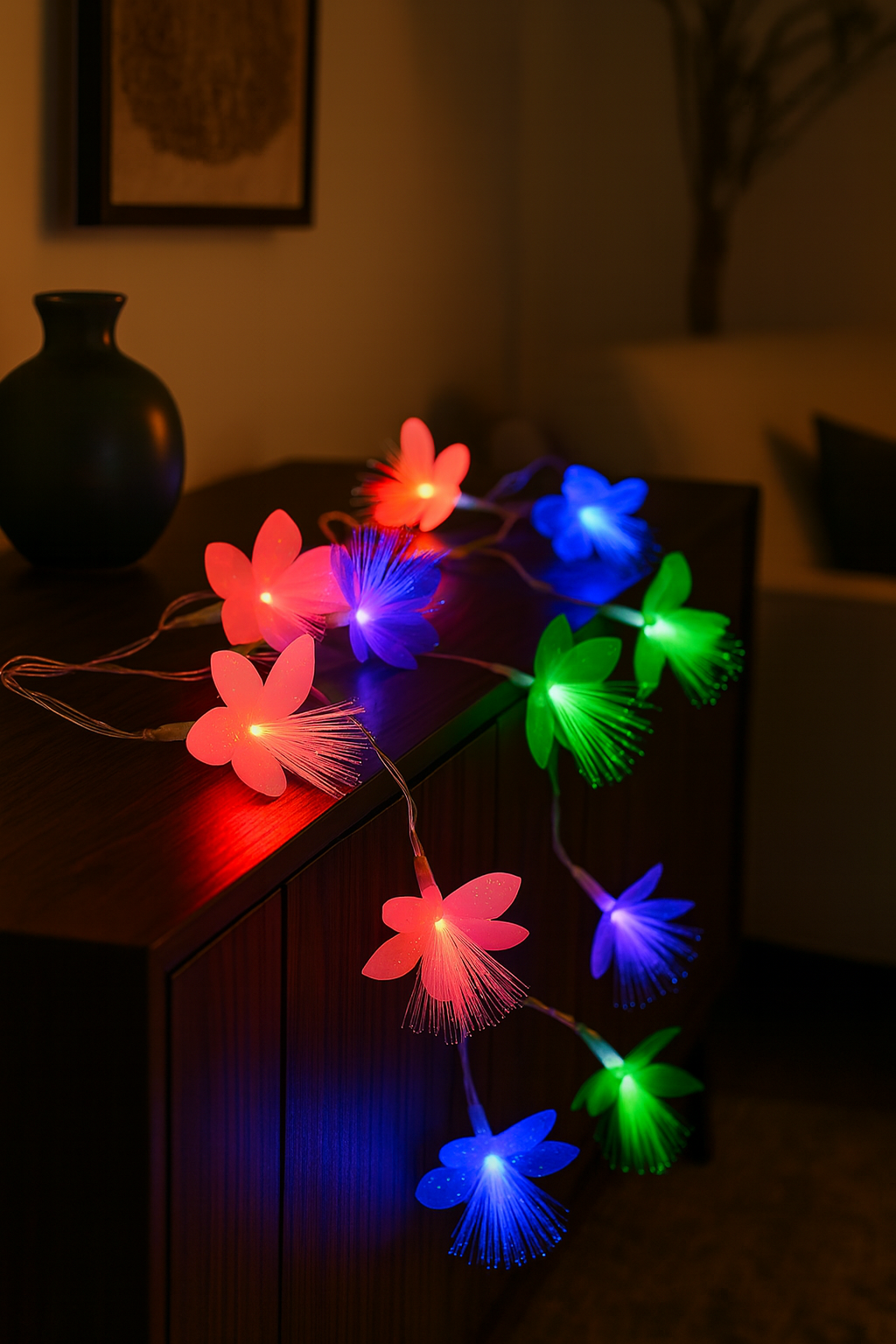 GlowPetal™ Fiber Optic Floral Lights – LED Decorative String Garland