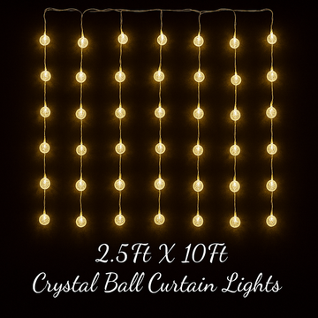 2.5ft x 10 Crystal Waterfall Jhalar Lights
