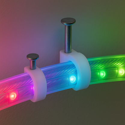 Rope Light Fixing Clips w Nails Pack
