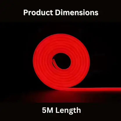 5m Neon LED Strip Light with SMPS & 3A Adapter
