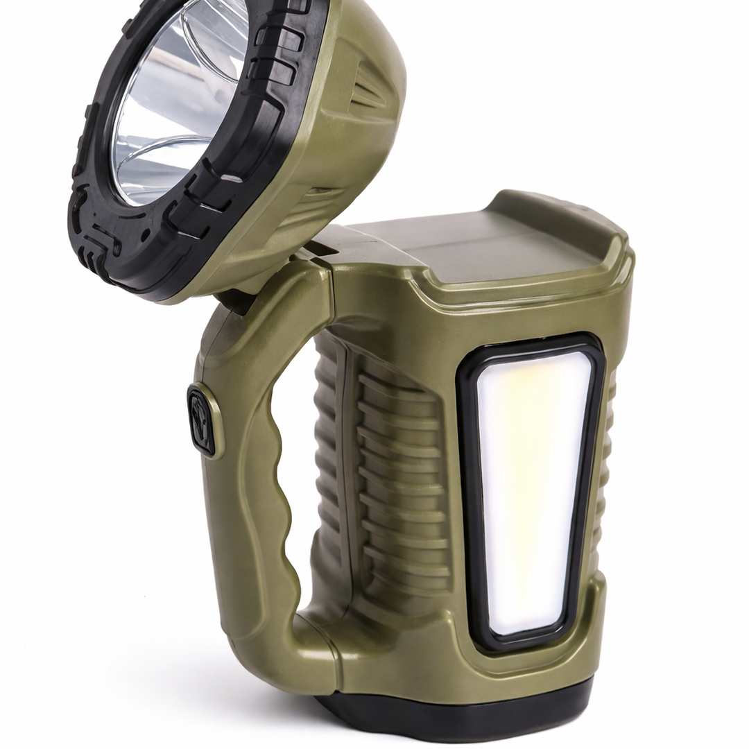 Solar Rechargeable LED + COB Lightweight Torch Light