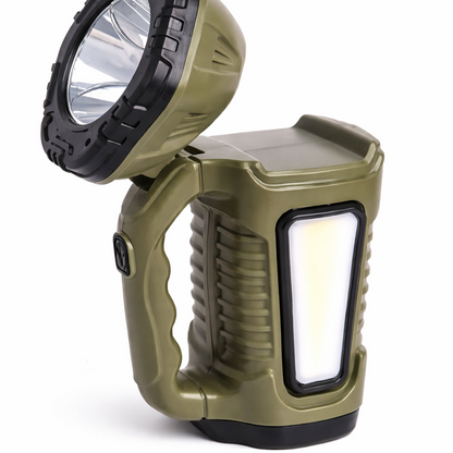 Solar Rechargeable LED + COB Lightweight Torch Light