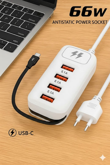 VoltRack™ 5.1A Fast Charger – 4 USB Ports Multi-Device Power Hub