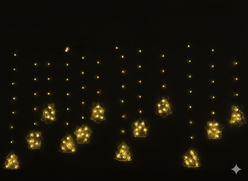 Warm White Christmas Curtain Light