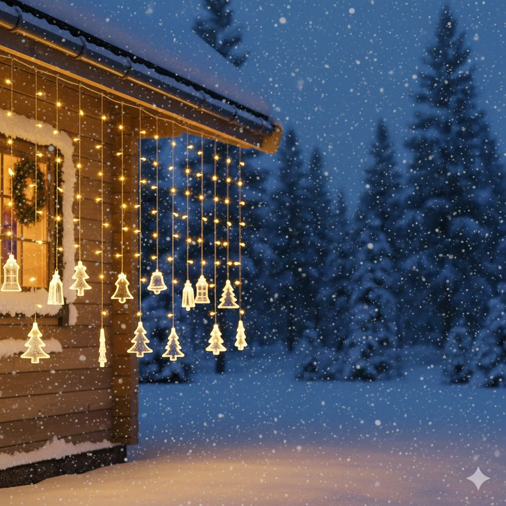 Warm White Christmas Curtain Light