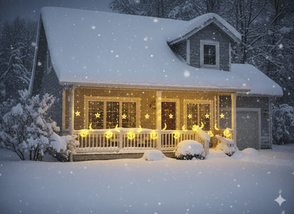 Warm White Moon-Star Curtain Light