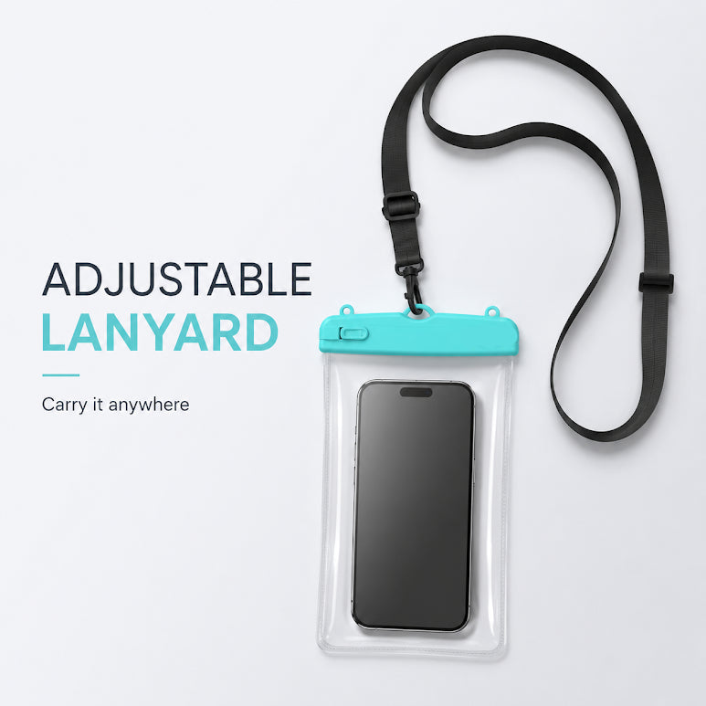 SplashLock Universal Waterproof Mobile Pouch with Adjustable Neck Strap – Clear Touch-Friendly Phone Bag