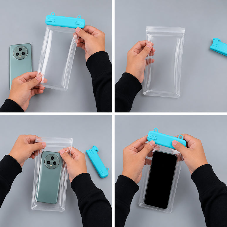 SplashLock Universal Waterproof Mobile Pouch with Adjustable Neck Strap – Clear Touch-Friendly Phone Bag