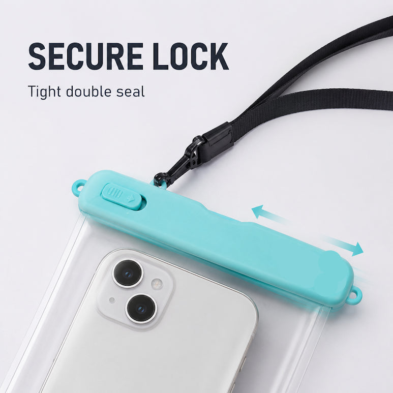 SplashLock Universal Waterproof Mobile Pouch with Adjustable Neck Strap – Clear Touch-Friendly Phone Bag