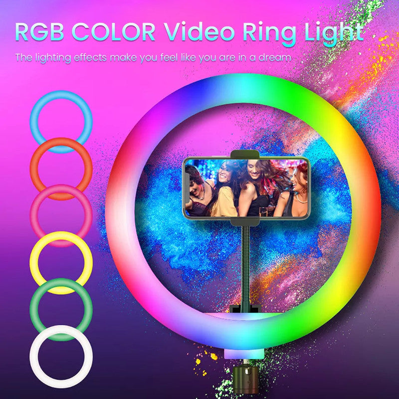 RGB LED Soft Ring Light 12inch, Flash Ring Light for Camera Smartphone Video Shooting