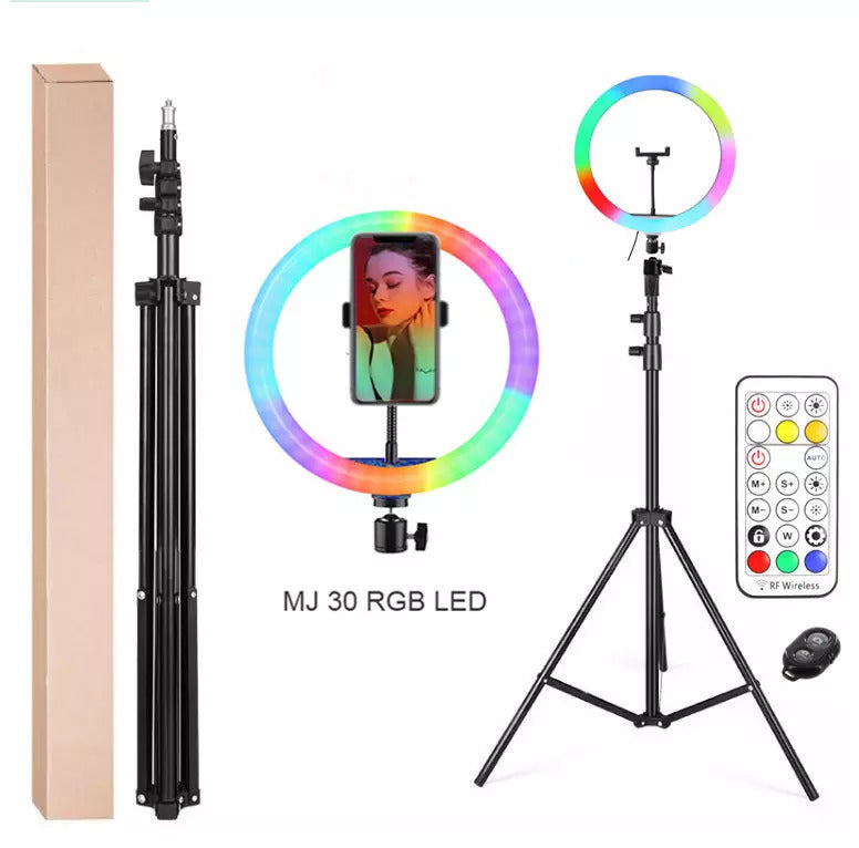 RGB LED Soft Ring Light 12inch, Flash Ring Light for Camera Smartphone Video Shooting