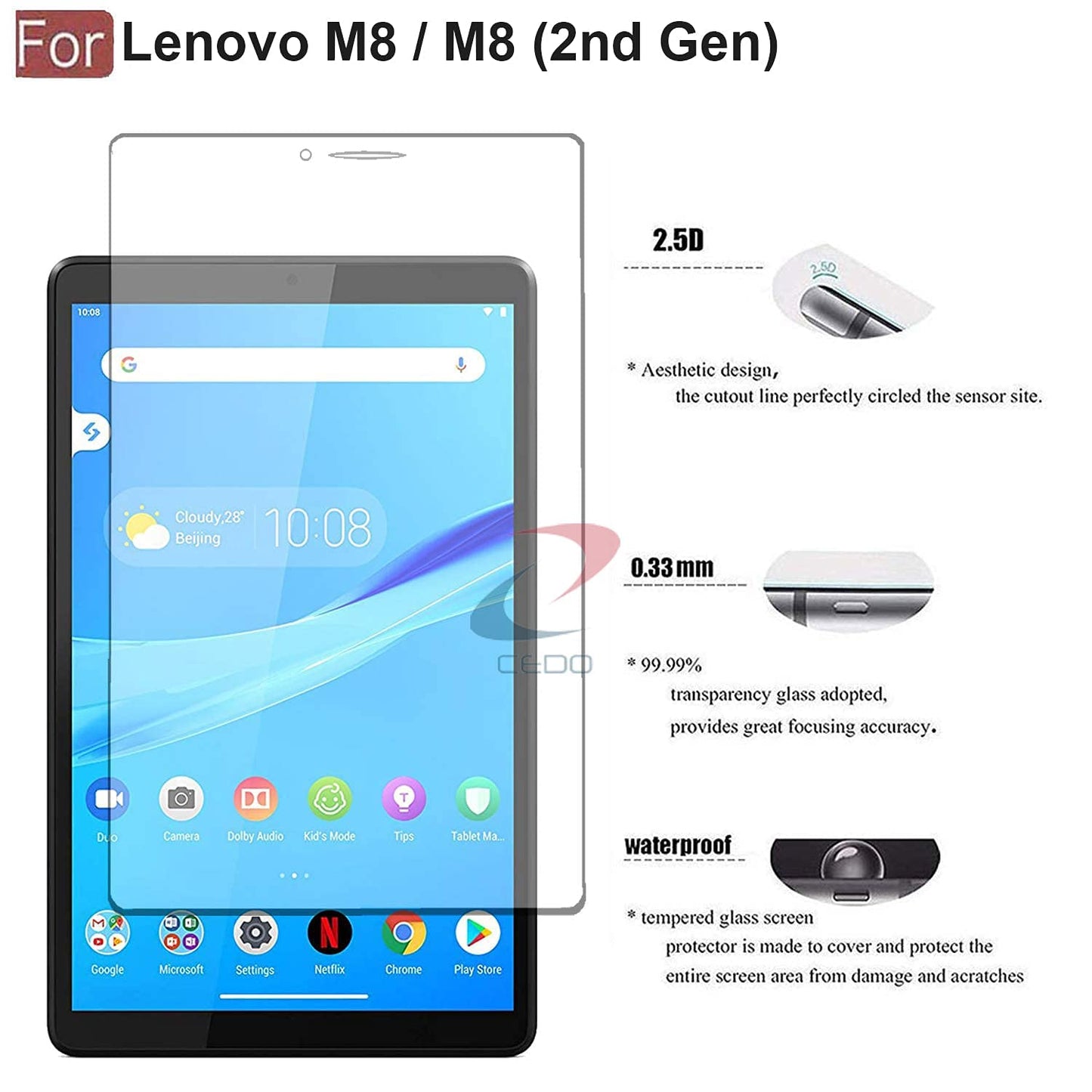 Tempered Glass for Lenovo M8 / M8 2nd Generation 8inch TB-8505 X/F/N